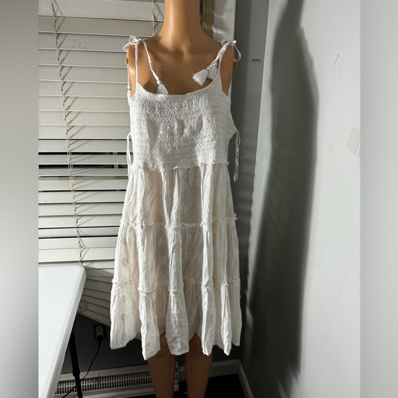 NWT Blue Island Beach white sundress/coverup SZ M - Picture 1 of 11